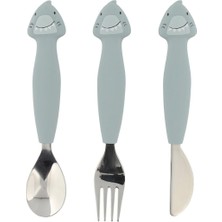 Trixie Mr.shark - Silikon Çatal Kaşık ve Bıçak Seti