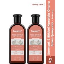 Tresan Sarımsak Onarıcı Bakım Şampuanı 300 ml X 2 Vegan Parabensiz Tüm Saçlar İçin Canlandırıcı Etki