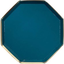 Meri Meri - Dark Teal Side Plates - Koyu Turkuaz Tabaklar - M - 8'li