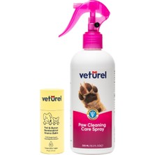 Pati BALM%100 Doğal Kedi Köpek Nemlendirici 40GR + Pati Temizleme Spreyi Koku ve Kir Giderici 300M