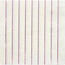 Meri Meri - Metallic Pink Stripe Napkins - Metalik Pembe Çizgili Peçete - S
