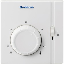 Buderus Kablosuz On Off Oda Termostatı Beyaz Renkli Mekanik Kontrol Paneli ile Enerji Verimliliği