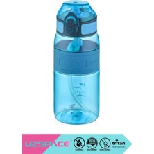 Uzspace 440ml Mini Boy Silikon Gövdeli Sert Pipetli Kilitlenebilir Kapaklı Tritan Çocuk Su Matarası BPA Yok Koku Yok