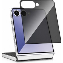 Coverzone Samsung Galaxy Z Flip 8 ile Uyumlu Og Glass Gizlilik Antistatik Temperli Koruma – Privacy, Parmak Izi ve Çizilme Önleyici