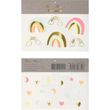Meri Meri - Neon Rainbows Tattoos - Neon Gökkuşağı Geçici Dövme - L