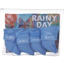 M-Pets Rainy Day Köpek Ayakkabısı 5,5x4,2cm Mavi Xl