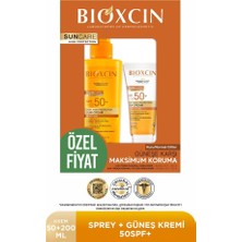Bioxcin Sun Care Spf 50 Yüz Güneş Kremi 50 ml Kuru ve Normal Cilt + Vücut Güneş Spreyi 200 Ml