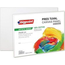 Bigpoint 35 x 50 cm Pres Tuval Orta Dokulu 100% Pamuk Akrilik Boya ve Yağlıboya İçin İdeal