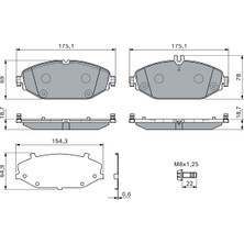 Fren Balatasi C-Klasse Mercedes-Benz C-Serisi (W205) C 180 (205.040) 2014+ Bosch Bsc 0 986 460 129