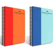 Faber-Castell Bicolor Spiralli Plastik Kapak Defter 60 Yaprak Düz Çizgisiz 5075000126