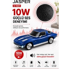 Jasper JPR-1507 Mavi 10W Bluetooth Hoparlörlü Retro Araba Tasarım – Fm Radyo, Usb, Tf Kart, Aux ve Mp3