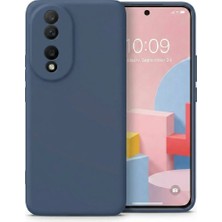 Teknosepetim Honor 90 ile Uyumlu Silikon Kılıf Ultra Esnek Ince Içi Kadife Dış Yüzeyi Mat  Kapak Mavi