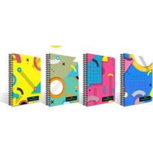 Pattern Plastik Kapak A4 80YAPRAK Çizgili Spiralli Defter
