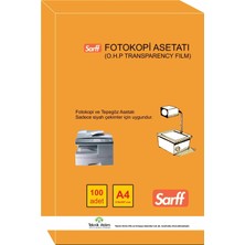 Sarff A3 Fotokopi Asetatı 100 Lü 15330090 Renkli Kullanıma Uygun Şeffaf Film