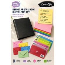 KarmaOfis Siyah Renk A5 4 Halkalı Klasör Seti 8 Renk Seçenekli – 50 A5 Renkli Kağıt, 50 Mini Zarf ve 6 A6 Çıtçıtlı Dosya |