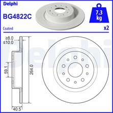 Fren Diski (Çiftli Paket) Arka Fiat Egea Hatchback (356_, 357_) 1.3 D (356HXH1A) Delphi Del BG4822C