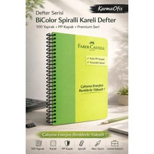 Yeşil 100 Yaprak Spiralli Bicolor Kareli Defter Pp Kapak | Dayanıklı, Premium Defter