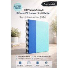 Mavi 160 Yaprak Spiralli Defter Bicolor Pp Kapak Çizgili A4 Okul & Ofis Defteri