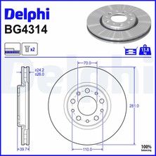 Fren Diski (Çiftli Paket) Ön Alfa Romeo Giulietta (940_) Delphi Del BG4314