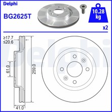 Fren Diski (Çiftli Paket) Ön Renault Kangoo Express (Fc0 1.2 (FC01, FC0A, FC0F) Delphi Del BG2625T
