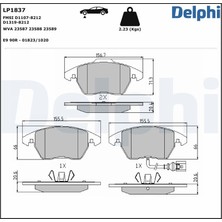 Fren Balatasi Ön Fişli Seat Ibiza Iv Sc (6j1, 6p5) 1.2 Tsı / (6j5, 6p1) 2008-2017 Delphi Del LP1837