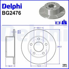 Fren Diski (Çiftli Paket) Arka Audi 100 C4 Avant (4A5) 2.0 E 1990-1994 Delphi Del BG2746