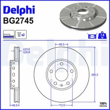 Fren Diski (Çiftli Paket) Ön Audi 100 C4 Avant (4A5) 2.6 / Sedan (4A2) 1990-1994 Delphi Del BG2745