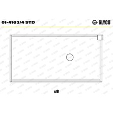 Kol Yatak Std Peugeot 206 Hatchback (2A 1.1 I / Sw (2e 1.4 Sedan 1998-2012 Glyco Gly 01-4163/4