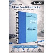 Mavi 100 Yaprak Spiralli Bicolor Kareli Defter Pp Kapak | Dayanıklı, Premium Defter