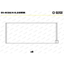 Kol Yatak Renault Clio Iı (Bb_, Cb_) Glyco Gly 01-4138/4 0.25MM