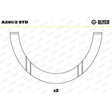 Ana Yatak Std Fiat 131 (131_) 1.4 Mirafiori / Familiare 1974-1984 Glyco Gly A201/2