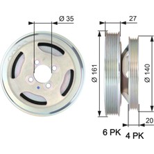 Krank Kasnaği Fiat Doblo 1.3 D Multijet / Mpv (119_, 223_) 2004-2010 Gates Gat TVD1075