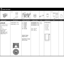 Piston+Segman 76+0.50 Renault-Dacia Clio Symbol 1.5dci*kangoo 1.5 Dci*duster Dci*logan Epress Mcv Pi
