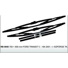 Silecek Süpürgesi 700MM+600MM RB0650 Ford TRANSİT-V184 01> Takim Remark Rem R002 1370 (2'li Paket)