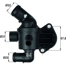 Termostat (Komple) Audi Q3 (8ub, 8ug) 2.0 Tdı / Seat Alhambra (710, 711) 2010-2018 Mahle Mhl TI1587