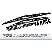 Silecek Süpürgesi 550MM+450MM RB2910 Kia Bongo Yeni Model 05> Remark Rem R002 1773 (2'li Paket)