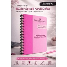 Pembe 100 Yaprak Spiralli Bicolor Kareli Defter Pp Kapak | Dayanıklı, Premium Defter