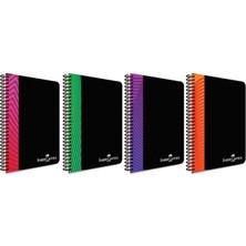 Pp Kapak Şeritli 80 Yaprak A4 Çizgili Defter 4lü Set