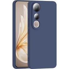 Teknosepetim V50 Lite ile Uyumlu Silikon Kılıf Ultra Esnek Ince Içi Kadife Dış Yüzeyi Mat  Kapak Mavi