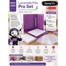 KarmaOfis Lila A4 2 Halkalı Dosya Seti | 100 Yaprak 2 Delikli Çizgisiz Kağıt + 25 Poşet Dosya | Evrak Düzenleme ve Arşiv Seti