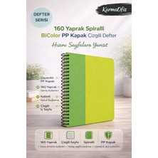 Yeşil 160 Yaprak Spiralli Defter Bicolor Pp Kapak Çizgili A4 Okul & Ofis Defteri