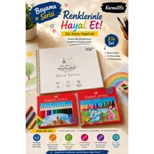 Boyama Serisi Beyaz 25X35 cm 40 Yaprak Resim Defteri ve Faber-Castell 12'li Uzun Kuru Boya + 12'li Pastel Boya