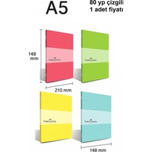Faber-Castell Pp Kapak Pastel Dikişli Defter 80 Yaprak Çizgili A5