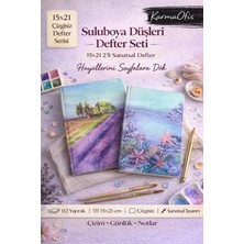 KarmaOfis 15X21 Çizgisiz Defter 2'li Set | Suluboya Düşleri Serisi 112 Yp | Günlük ve Çizim Defteri