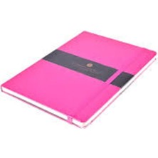 A6 80 Yaprak Çizgili Suni Deri Kapak Lastikli Fosforlu Sarı Defter