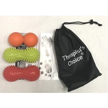 ® 3 Paket Fıstık Topu Masaj Seti - 2 Dikenli Masaj Fıstık Topu (1 x Sert ve 1 x Yumuşak), 1 x
