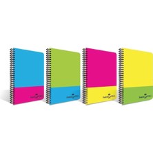Pp Kapak Neon 120 Yaprak A4 Çizgili Defter 4lü Set