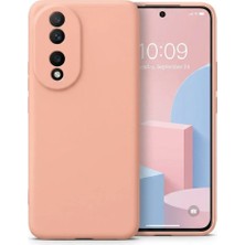 Teknosepetim Honor 90 ile Uyumlu Silikon Kılıf Ultra Esnek Ince Içi Kadife Dış Yüzeyi Mat  Kapak Pembe