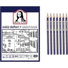Südor Mona Lisa A5 Eskiz Defteri ve Faber Castell Dereceli Kalem Seti