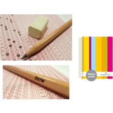 F.c Sert Kapak 3+1+1 A4 Defter 200 Yprk. Faber-Castell Natural Ösym Kurşun Kalemi 20"li 2,5b